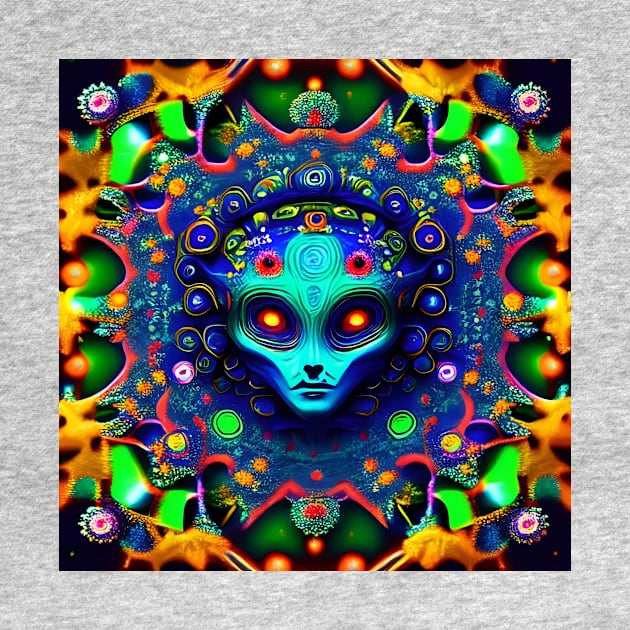 Martian Alien Mandala Trippy Psychedelic by Anticulture